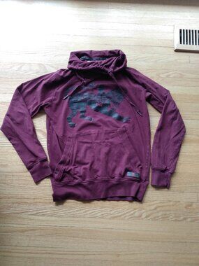 Parasuco Long Sleeve Top Cowl Neck Size Small Burgundy